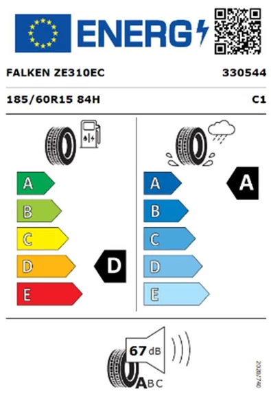 Falken 185/60 R15 84H ZIEX ZE310 Ecorun Oto Yaz Lastiği ( Üretim Yılı: 2024 ) - 2