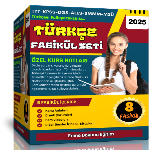 Tüm Sınavlar İçin TÜRKÇE Fasikül Seti (8 Süper Fasikül)