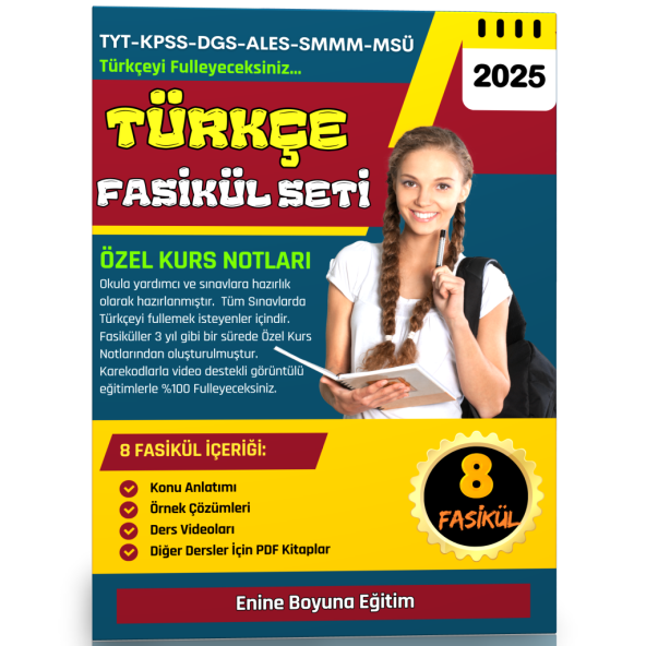 Tüm Sınavlar İçin TÜRKÇE Fasikül Seti (8 Süper Fasikül) - 2