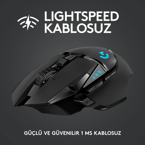 Logitech G G502 LIGHTSPEED 25.600 DPI Yüksek Performanslı Kablosuz Oyuncu Mouse - Siyah OUTLET - 2