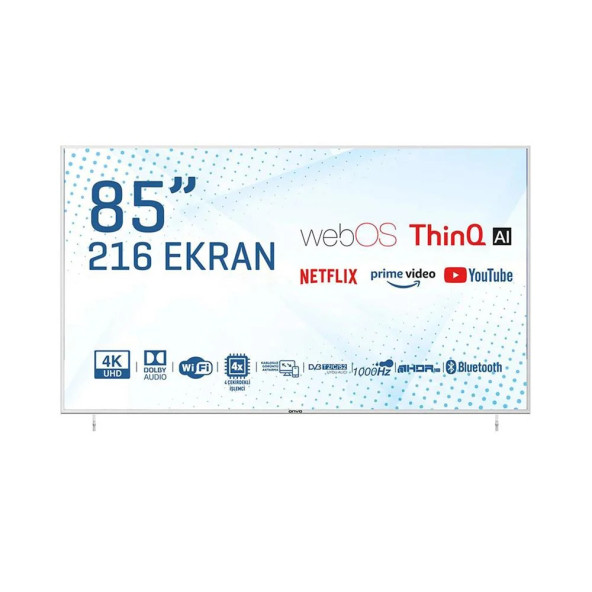 Onvo 85OVF9000U 4K Ultra HD 85" 216 Ekran Uydu Alıcılı Google Smart LED TV