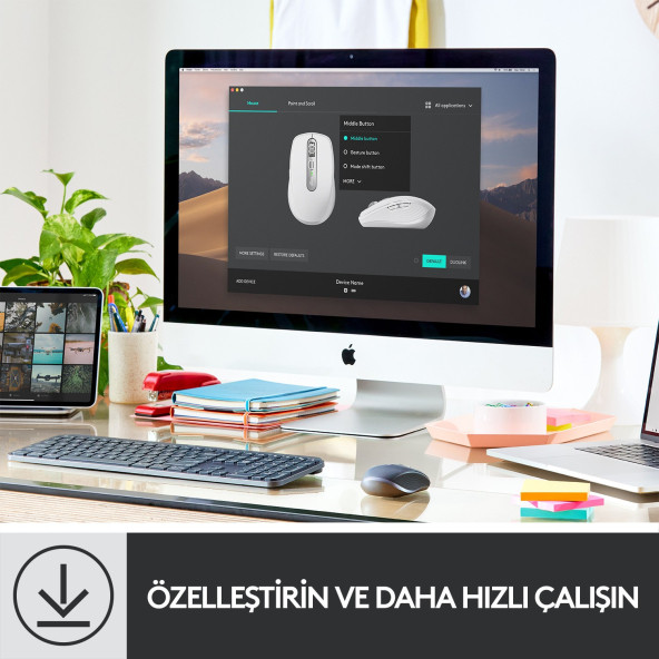 Logitech MX Anywhere 3 Kompakt Kablosuz Mouse - Beyaz OUTLET - 8