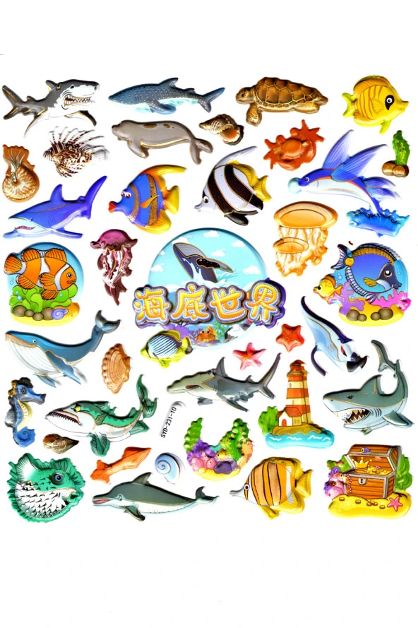 Sticker Kabartmalı Stiker Defter, Planlayıcı Etiket (Syd231-10)-20x18cm- Balık