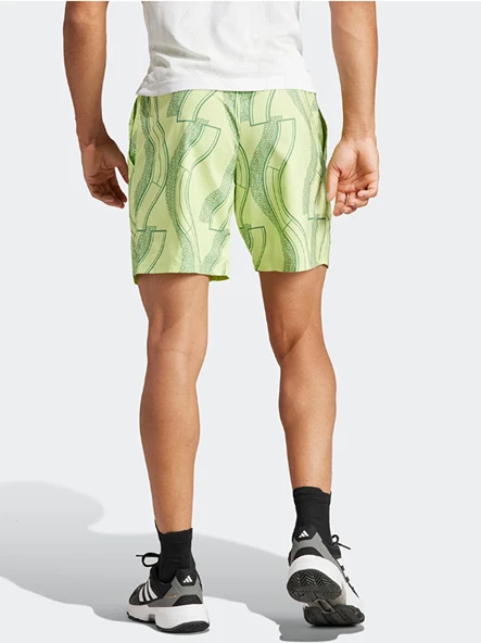 adidas Men's Club Graphic Tennis Short Pulse Lime and Preloved Green Deniz Şortu IL7390 - Resim 3