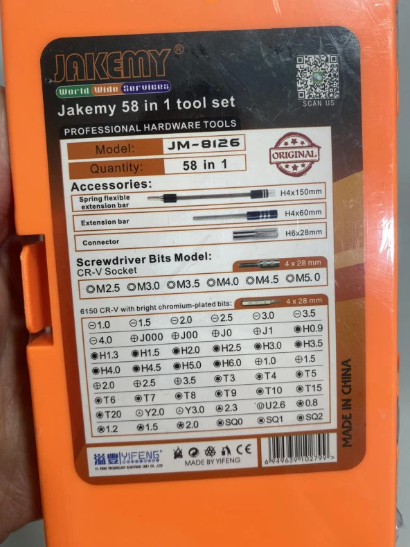 Jakemy Jm-8126 58 Parça Değiştirilebilir Başlıklı Bit Set - Resim 5