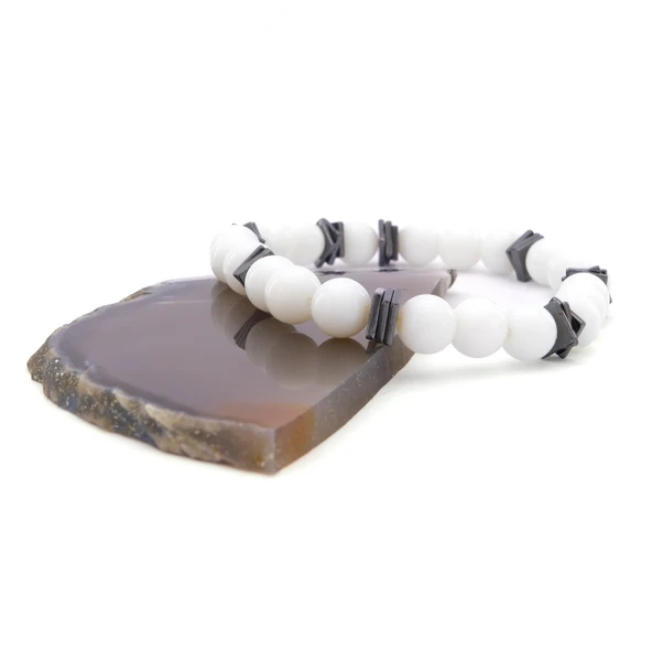 Selenit Doğal Taş Erkek Bileklik EBLK-482 - 3