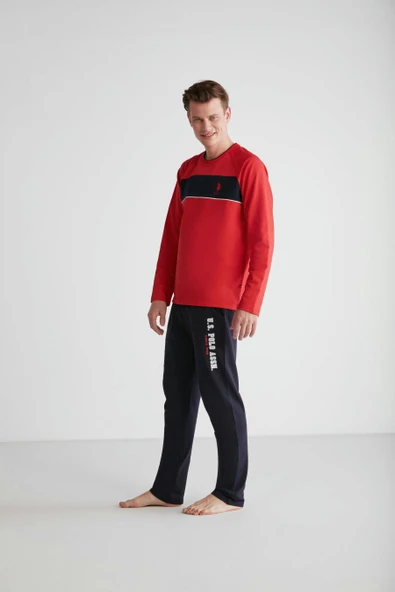 U.S. Polo Assn. 18721 Erkek Kırmızı Yuvarlak Yaka Pijama Takımı - 2