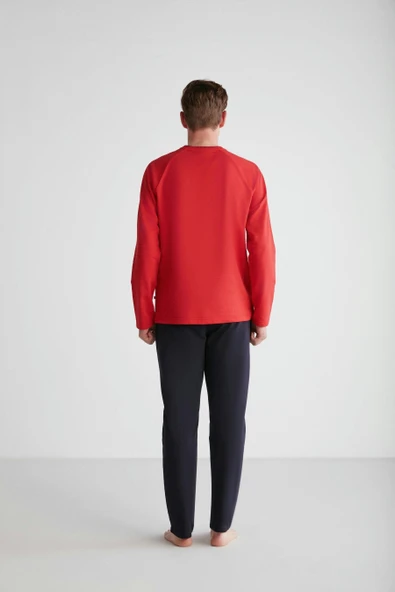 U.S. Polo Assn. 18721 Erkek Kırmızı Yuvarlak Yaka Pijama Takımı - 6