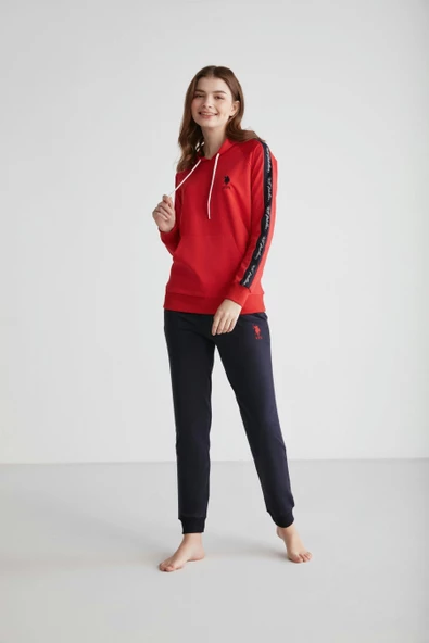 U.S. Polo Assn. 16946 Kadın Kapşonlu Pijama Takımı