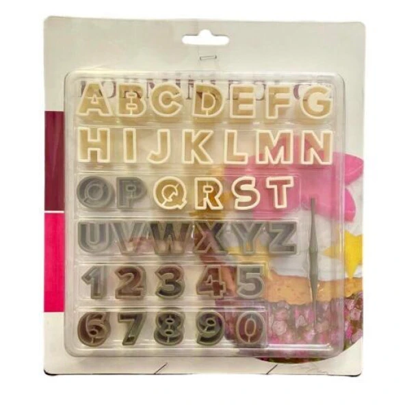 BÜYÜK HARF VE RAKAM BÜYÜK BOY ŞEKER HAMURU BASKI SETİ ürün görseli