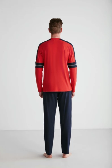 U.S. Polo Assn. 18727 Erkek Kırmızı Yuvarlak Yaka Pijama Takımı - 6