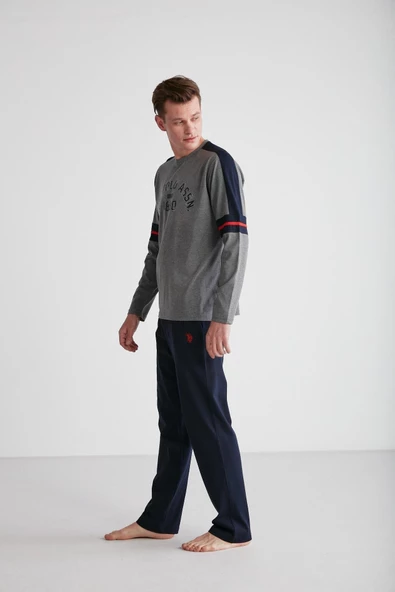 U.S. Polo Assn. 18727 Erkek Kırmızı Yuvarlak Yaka Pijama Takımı - 9