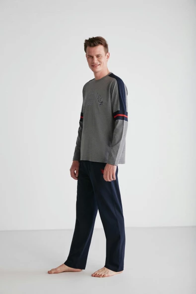 U.S. Polo Assn. 18727 Erkek Kırmızı Yuvarlak Yaka Pijama Takımı - 8
