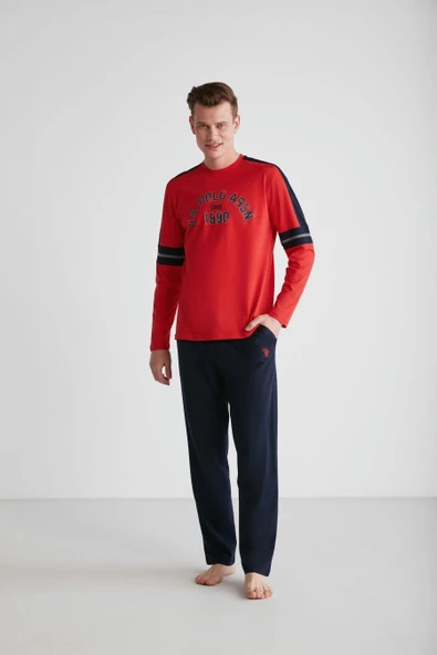 U.S. Polo Assn. 18727 Erkek Kırmızı Yuvarlak Yaka Pijama Takımı - 2