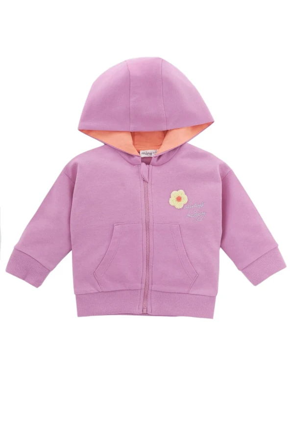 Minycenter Kız Bebek Sweatshirt 24K009 Pembe