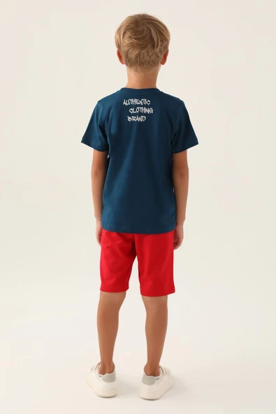 U.S. Polo Assn. 1751 Lisanslı Clothing Lacivert Erkek Çocuk Bermuda Takım - 5