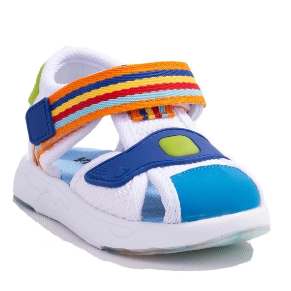 Vicco Flow II 332P24Y202 Beyaz Mavi Ortopedik Günlük Erkek Çocuk Spor Sandalet ürün görseli