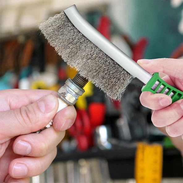 Plastik Saplı Tel Fırça Paslanmaz Telli Kir Pas Temizleme Fırçası 23.5 cm - 3