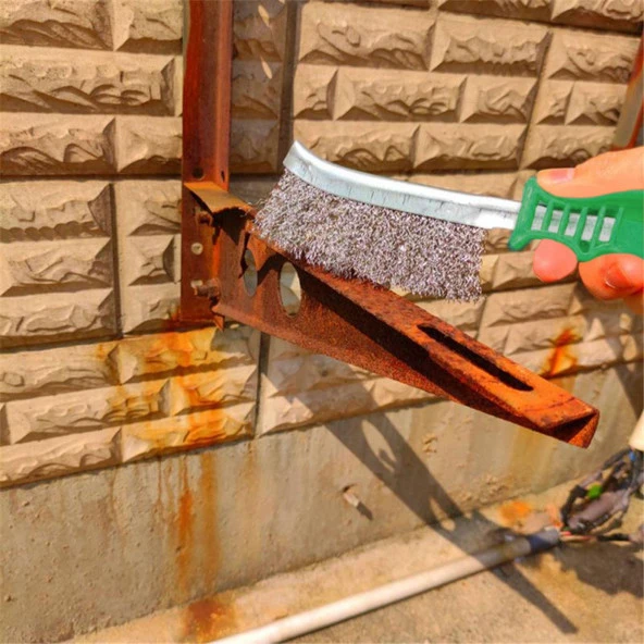 Plastik Saplı Tel Fırça Paslanmaz Telli Kir Pas Temizleme Fırçası 23.5 cm - 4