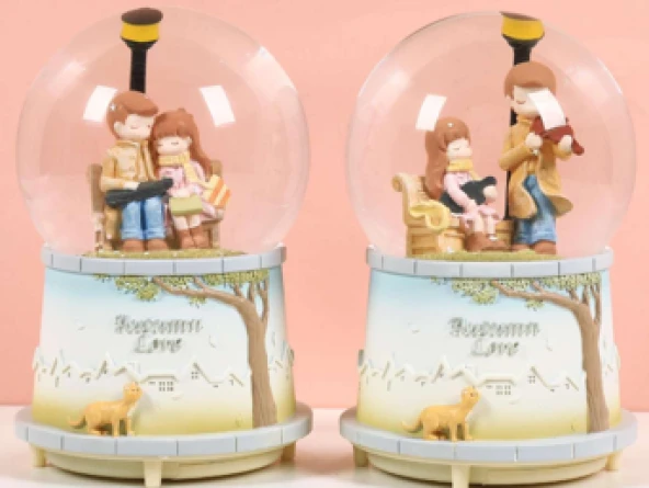 Sonbahar Sevgili Kar Küresi Büyük Boy Dekoratif Hediyelik ürün görseli