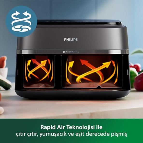 Philips NA350/00 3000 Serisi Cift Hazneli Airfryer - 2