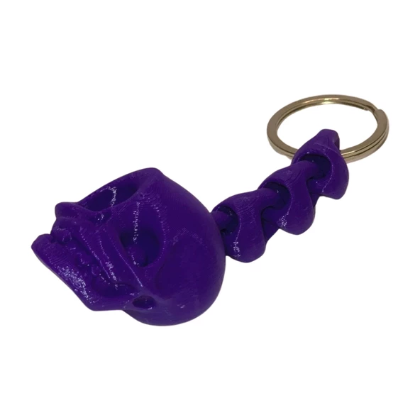 3D Kuru Kafa Anahtarlık - Mor - Resim 5