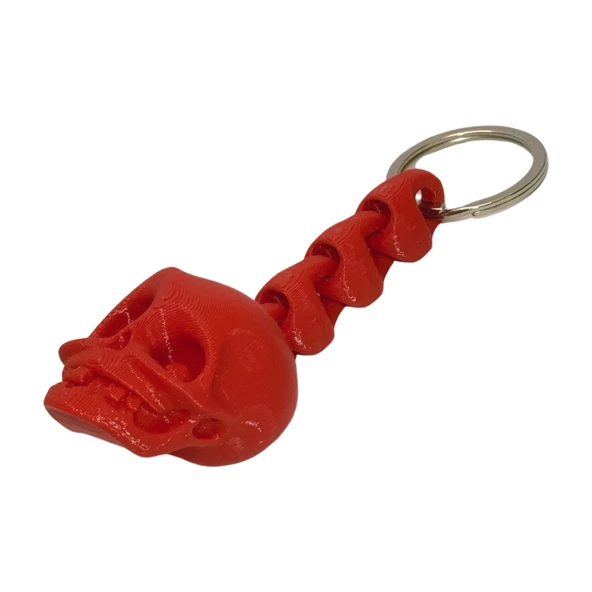 3D Kuru Kafa Anahtarlık - Kırmızı - 3