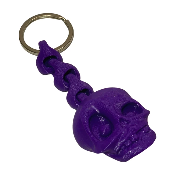 3D Kuru Kafa Anahtarlık - Mor - Resim 3