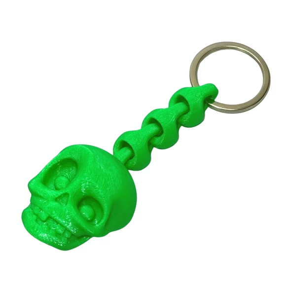 3D Kuru Kafa Anahtarlık - Neon Yeşili - Resim 7