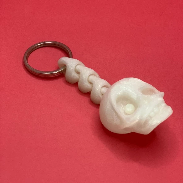 3D Kuru Kafa Anahtarlık - Beyaz ürün görseli 1