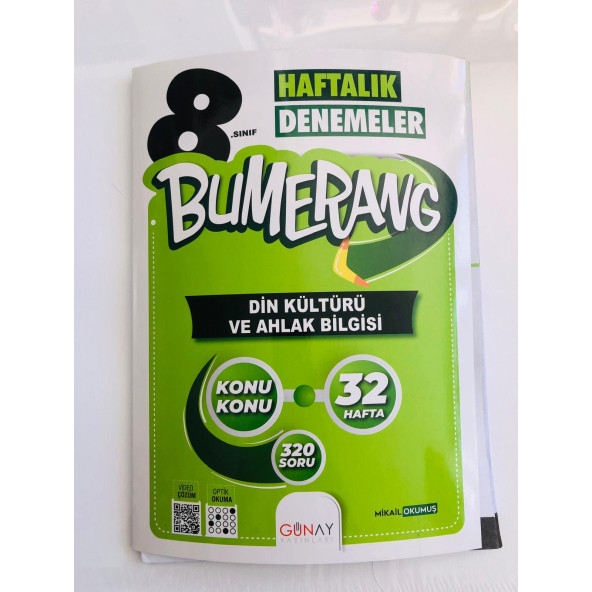 8.SINIF BUMERANG DİN KÜLTÜRÜ DENEME