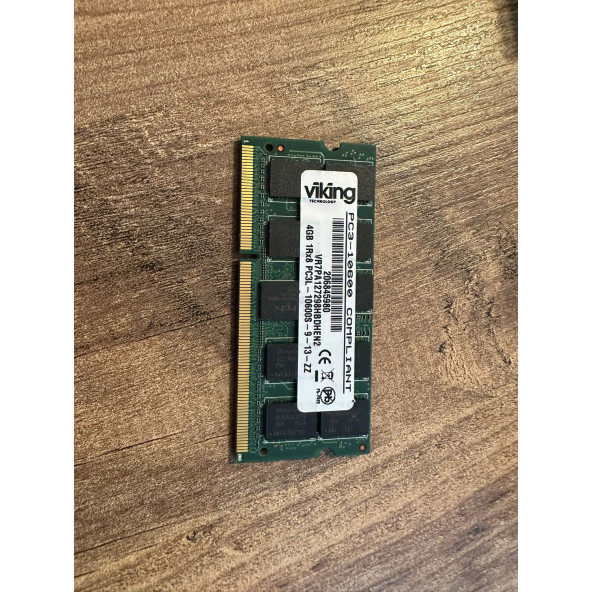 VIKING 4GB EEC SOD 1RX8 U10U7200P8RG-ACG -BDMP 1.35V PC3L-10600C CL11 SO-DIMM SERVER RAM BELLEK