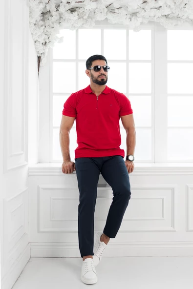 Paul Martin Fermuarlı Polo Yaka %100 Pamuk Regular Fit T-shirt - Resim 8