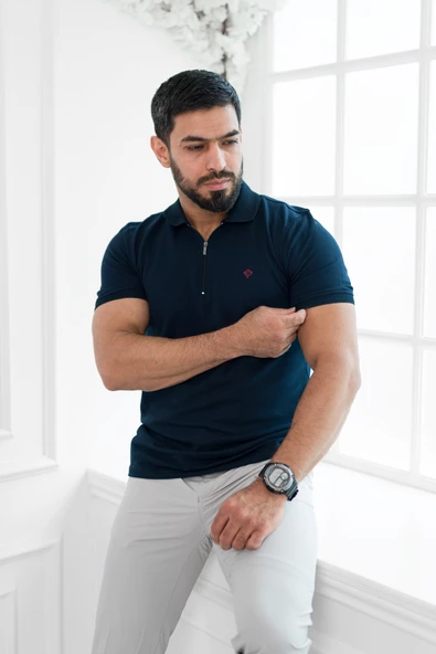 Paul Martin Fermuarlı Polo Yaka %100 Pamuk Regular Fit T-shirt - Resim 10