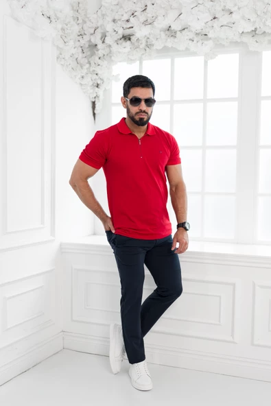 Paul Martin Fermuarlı Polo Yaka %100 Pamuk Regular Fit T-shirt - Resim 7