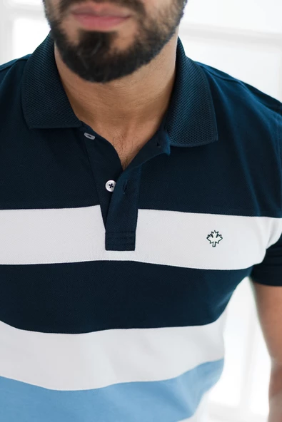 Paul Martin Polo Yaka %100 Pamuk Parça Desenli Regular Fit T-shirt - 3