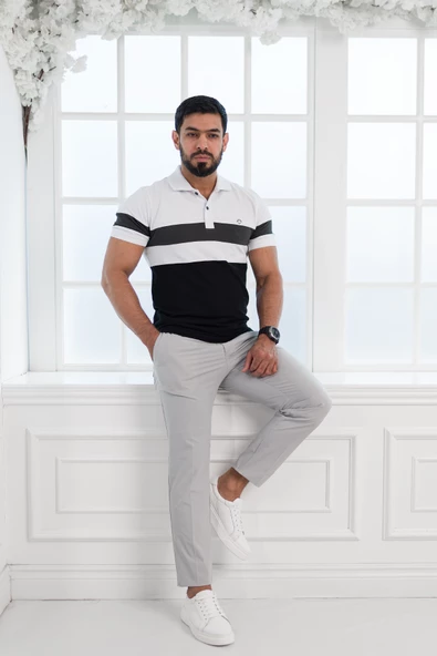 Paul Martin Polo Yaka %100 Pamuk Parça Desenli Regular Fit T-shirt - 10