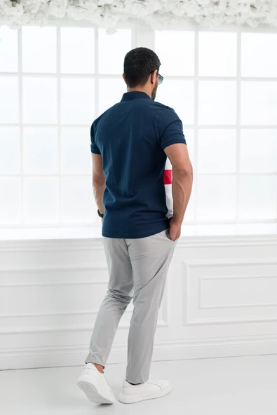 Paul Martin Polo Yaka %100 Pamuk Parça Desenli Regular Fit T-shirt - 9