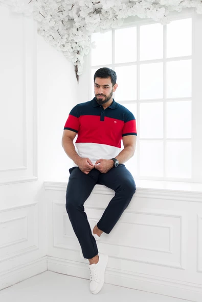 Paul Martin Polo Yaka %100 Pamuk Büyük Parça Desenli Regular Fit T-shirt - 3
