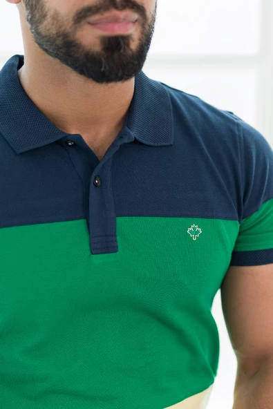 Paul Martin Polo Yaka %100 Pamuk Büyük Parça Desenli Regular Fit T-shirt - 11