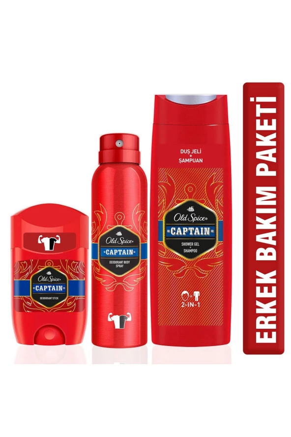 Old Spice 400ml Duş J&şamp+150ml Deo+50ml Deo Stick Capt