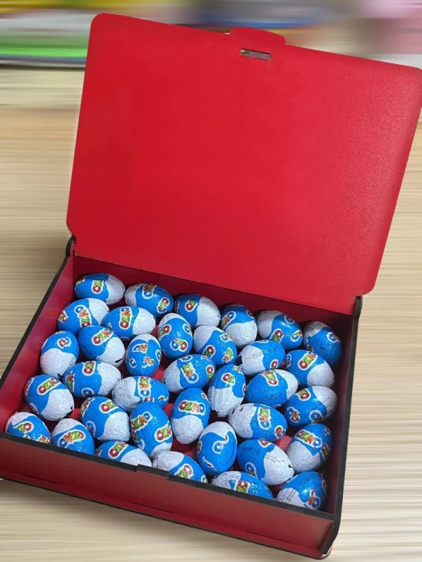 Ozmo Mini Yumurta ( 35 Adet ) Kırmızı Ahşap Hediye Kutusu Yumurta Sevdiklerinize Hediye Ozmo Mini Eggs Kırmızı Ahşap Kutulu - 2