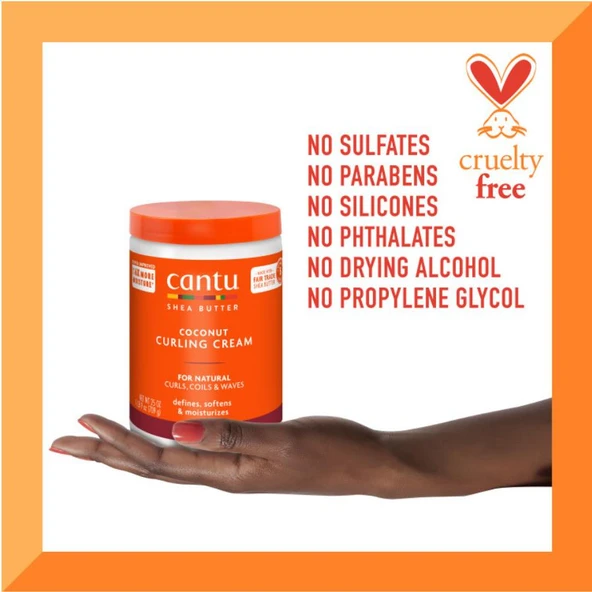 Cantu Kıvrıcık ve Dalgalı Saçlar Hindistan Cevizli Bukle Yapıcı Saç Kremi 709 gr - Resim 2