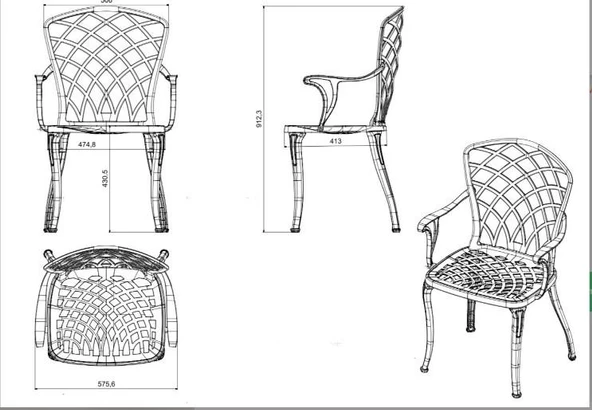 Ferforje Görünümlü Plastik Hitit Tek Sandalye, Bahçe, Balkon Ve Dış Mekanda Kullanılabilir Sandalye - 10