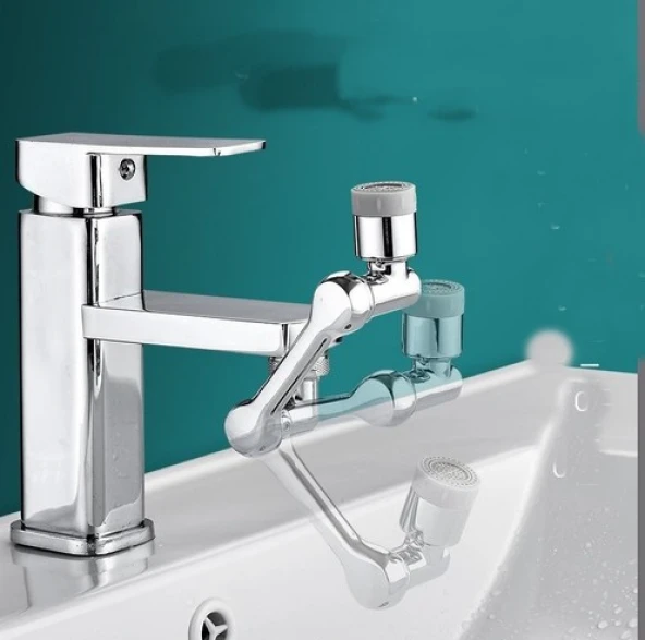 1080 Derece Dönebilen Robotik Kol Musluk Başlığı - Musluk Uzatma Aparatı Ucu - 3