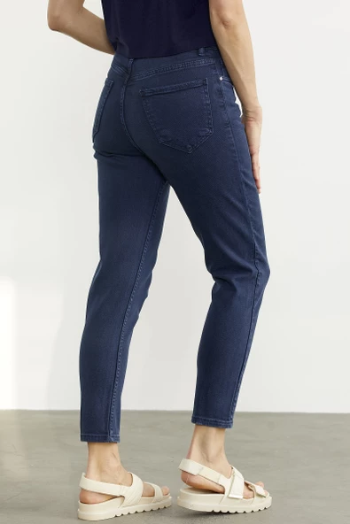 Likralı Fit Mom Jean - Lacivert - 6