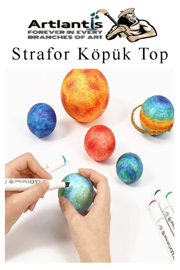 Strafor Köpük Top 5 cm 50 Adet Köpük Top Küre Toplar Yuvarlak Strafor Köpük Top Okul Deney Hobi Sanat - 4