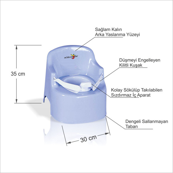 Erkek Kız Bebek Çocuk İçin Emniyet Kemer Hediyelik Kaliteli Oturak Lazımlık Wc Tuvalet Eğitimi Hela - 2