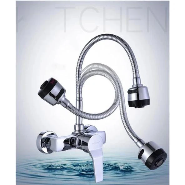 Oynar Başlıklı 2 Fonksiyonlu Spiral Musluk Başlığı Mutfak Hortumu - Resim 9