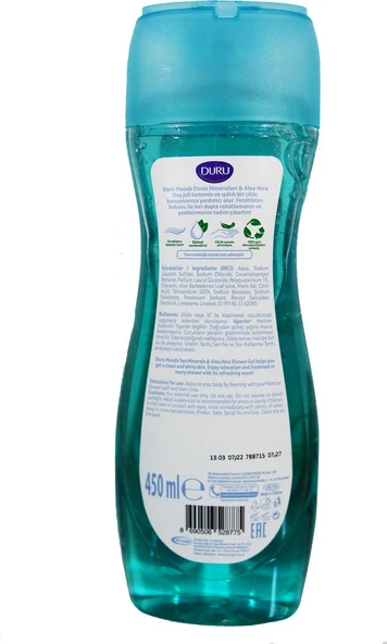 Duru Moods Duş Jeli Deniz Min.& Aloe Vera 450 ml Std - Resim 2